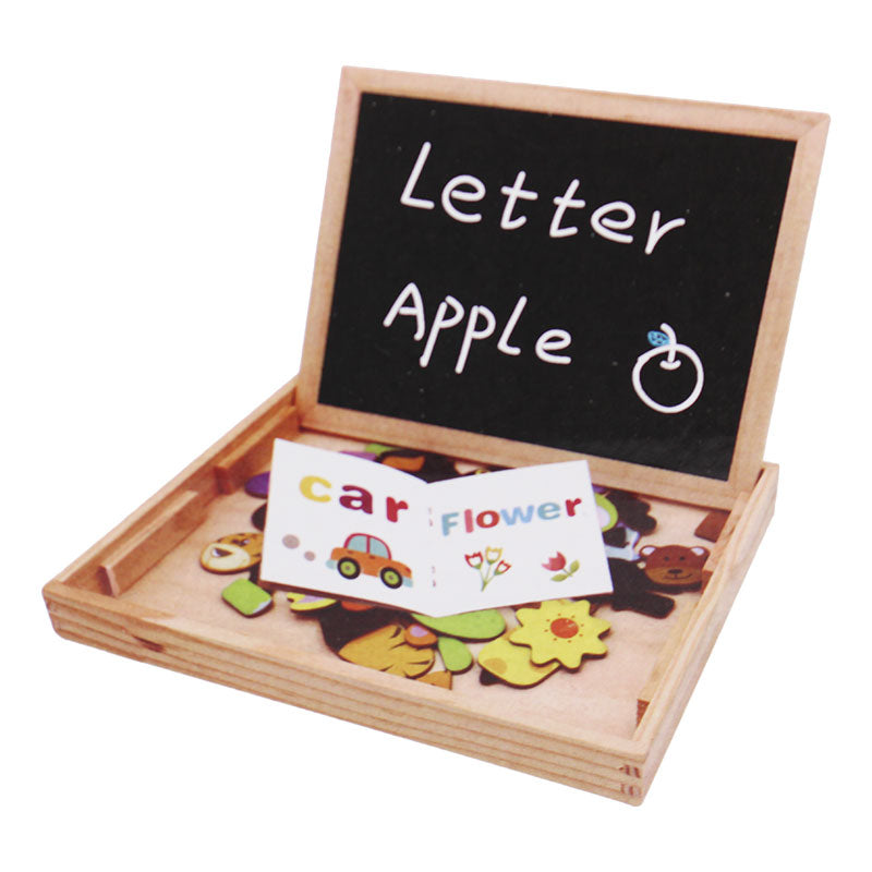 Wooden Cartoon Letter Magnetic Puzzle Board