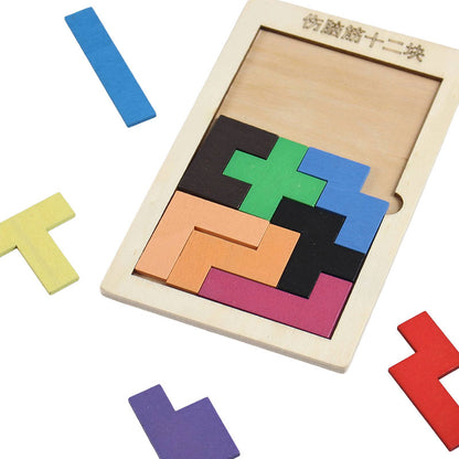 Mini Wooden Colorful Russian Puzzle Board