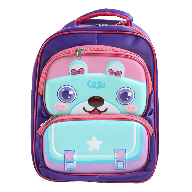 Cute Animal Embossed Bag for Kids 14 inch (Purple) #2032