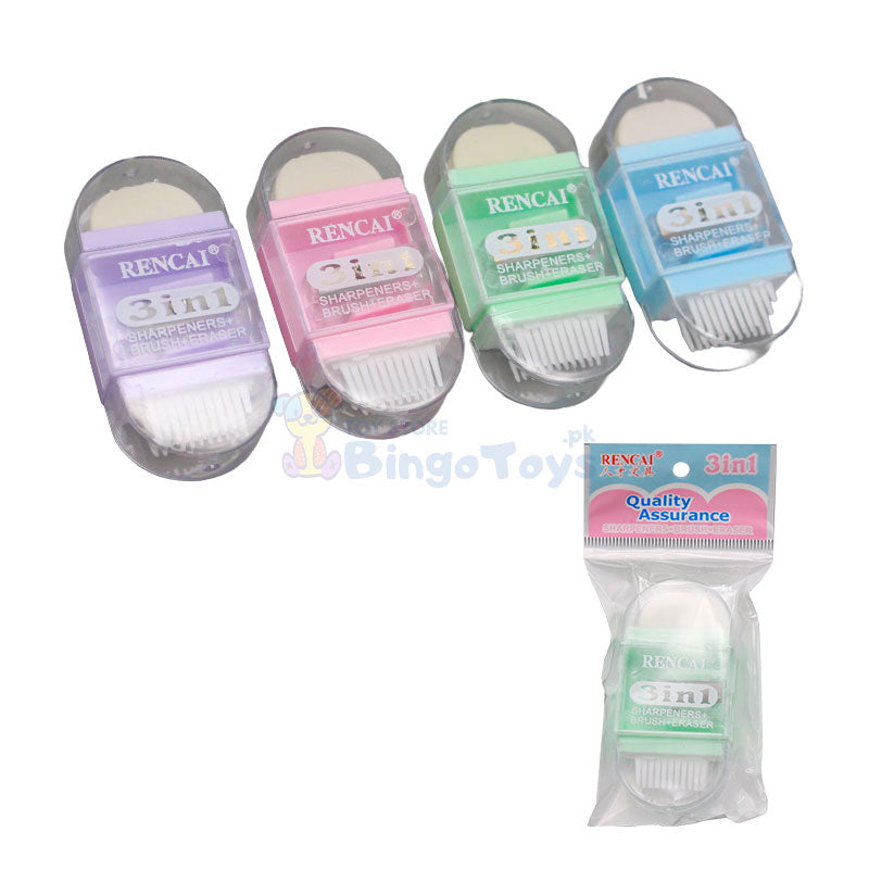 3 in 1 Eraser, Sharpener with Cleaner