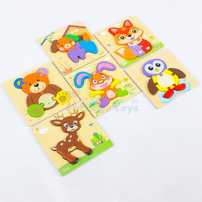 3D Shapes Wooden Board Small (Animals)