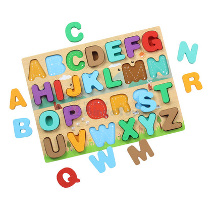 3D Wooden Alphabet Learning Puzzle Board #2083