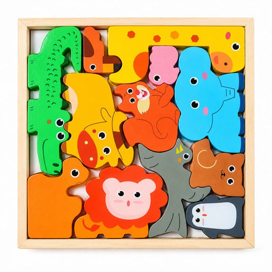 3D Wooden Animal Tetris Puzzle 02171