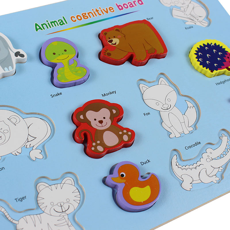 Animal with Names Cognitive Wooden Board #1946