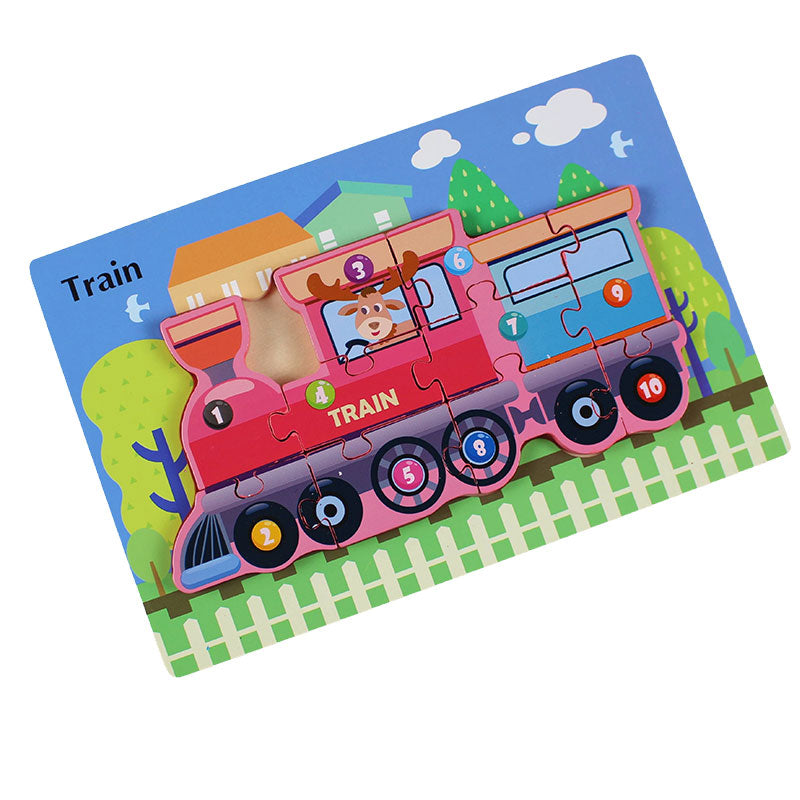 3D Number Jigsaw Puzzle Wooden Board #1992