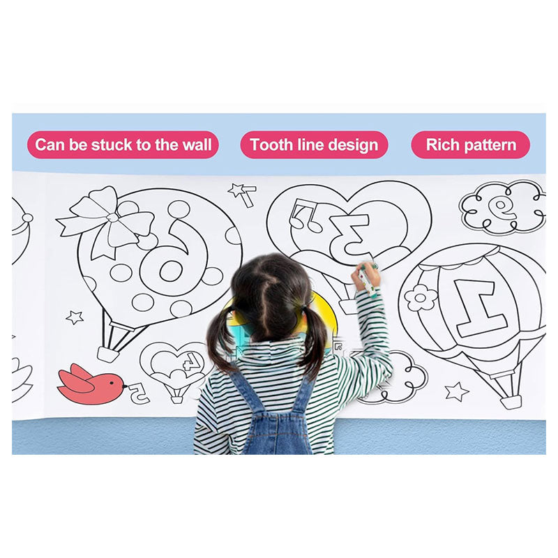 Doodling Picture 3 Meter Long Paper Roll for Children's