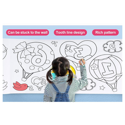 Doodling Picture 3 Meter Long Paper Roll for Children's