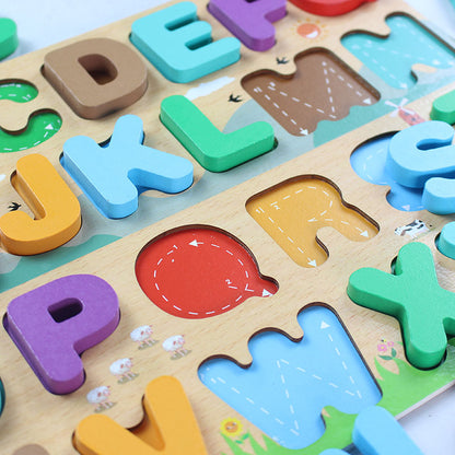 3D Wooden Alphabet Learning Puzzle Board #2083