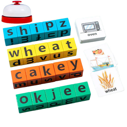 Magnetic Word Spelling Game with Bell
