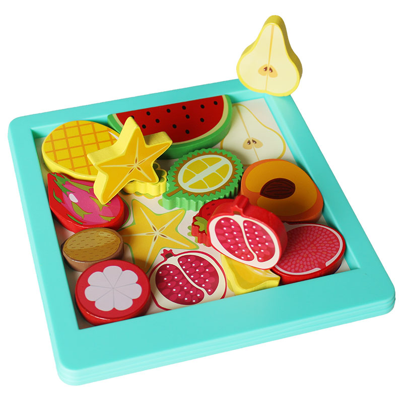Montessori Wooden Fruits Jigsaw Puzzle Board