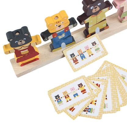 Little Bear Clothes Changing Puzzle Game Wooden