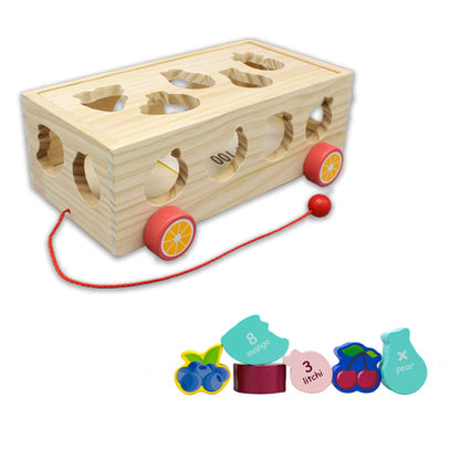 Wooden Fruit Shape Matching Car