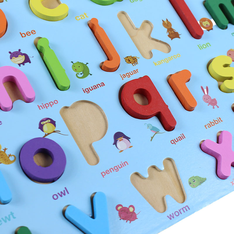 Small Alphabets (abc) Cognition Wooden Puzzle Board #01948