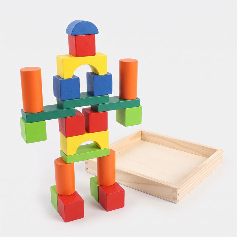 40 Pcs Wooden Colorful Building Blocks #2082