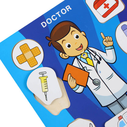 Wooden Occupation Puzzle Board for Kids