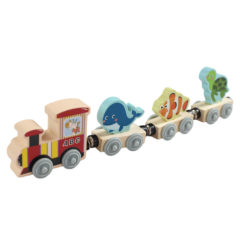 Wooden Magnetic Sea Animals Little Train 11 Pcs #1860