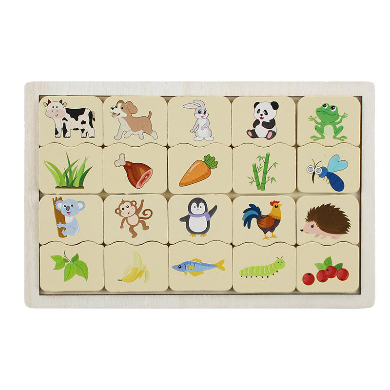 Animals Food Puzzle Game Wooden Board