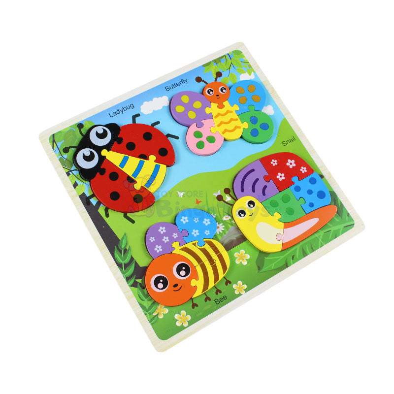 3d Wooden Puzzle Board Four Insects #1968