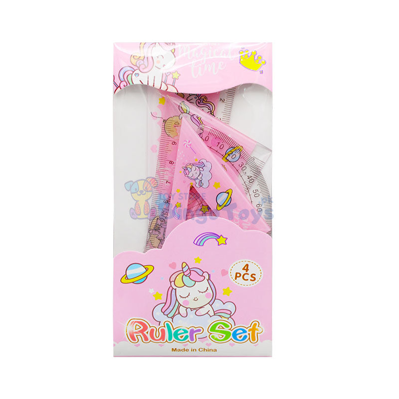 4 Pcs Unicorn Ruler Set