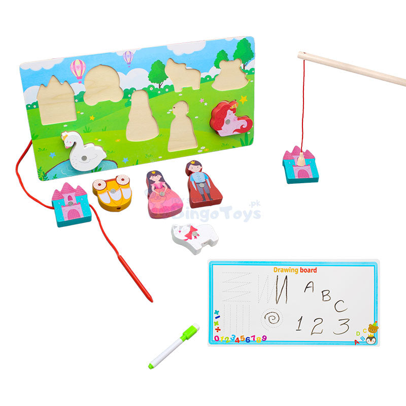 4 in 1 Puzzle & Writing Wooden Board