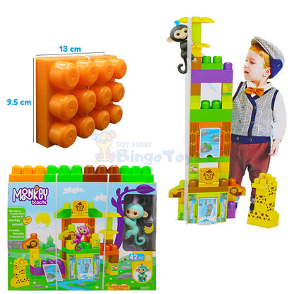 42 Pcs Mega Monkey Building Blocks