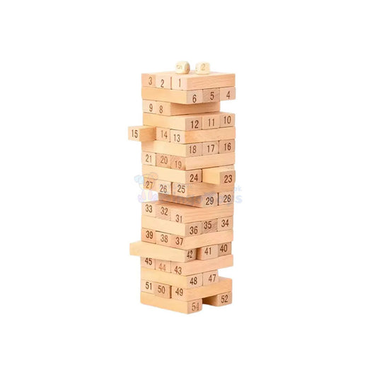 54 Pcs Wooden Mini Jenga with Numbers