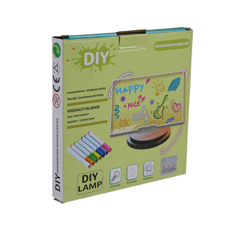 DIY Handwriting Doodles Notes Acrylic Luminescent Lamp