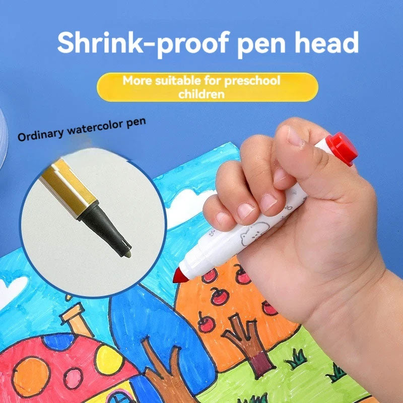 Washable Color Markers Set 12 Pcs with Storage Case