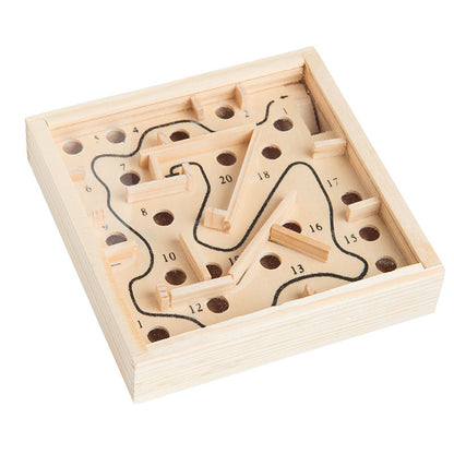 Wooden Mini Labyrinth Ball Maze Game