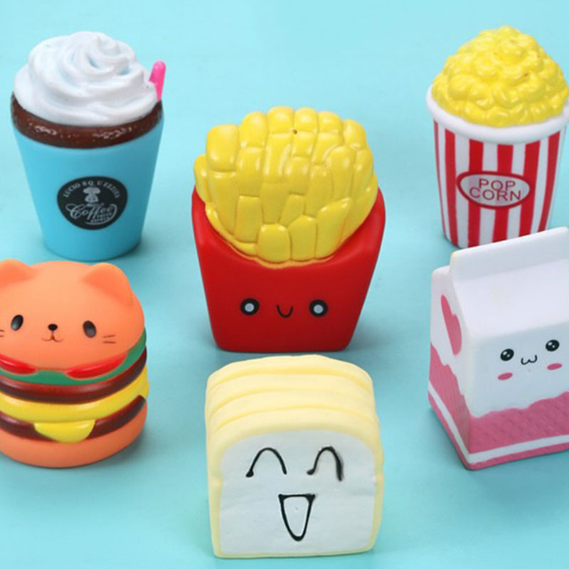 Adorable Food-Themed Squishy Toys 6 Pcs