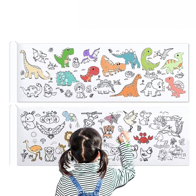 Doodling Picture 3 Meter Long Paper Roll for Children's
