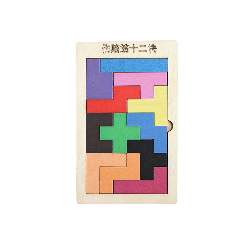 Mini Wooden Colorful Russian Puzzle Board