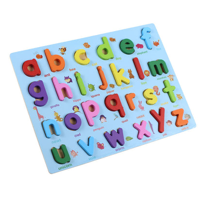 Small Alphabets (abc) Cognition Wooden Puzzle Board #01948