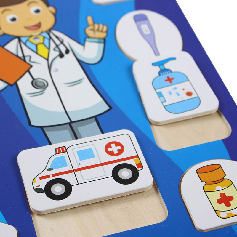 Wooden Occupation Puzzle Board for Kids
