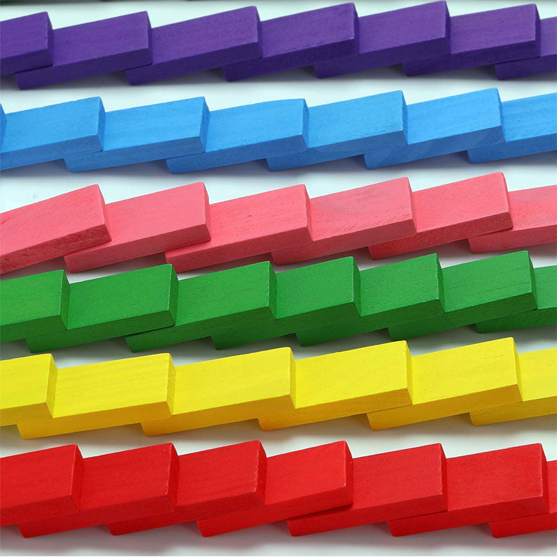 120 Pcs Wooden Colorful Domino Blocks