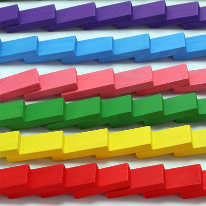 120 Pcs Wooden Colorful Domino Blocks