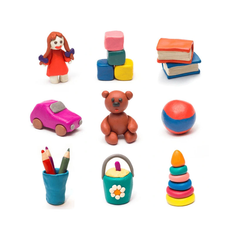 Multicolored Clay Trunk with 3 Moulds