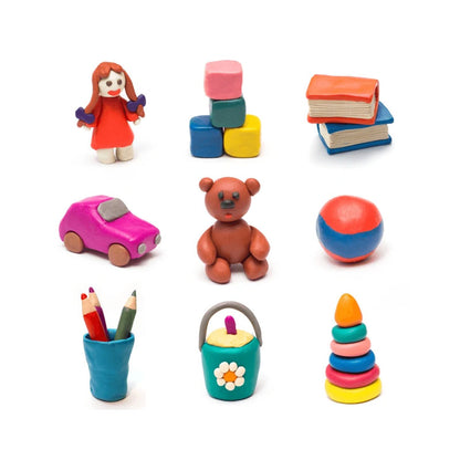 Multicolored Clay Trunk with 3 Moulds