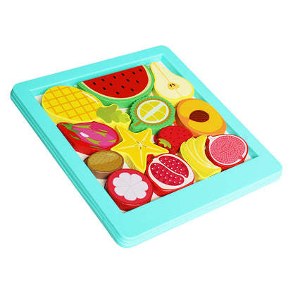Montessori Wooden Fruits Jigsaw Puzzle Board