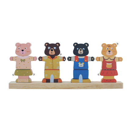 Little Bear Clothes Changing Puzzle Game Wooden