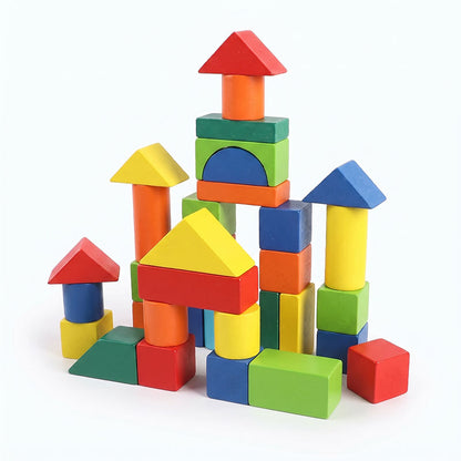 40 Pcs Wooden Colorful Building Blocks #2082