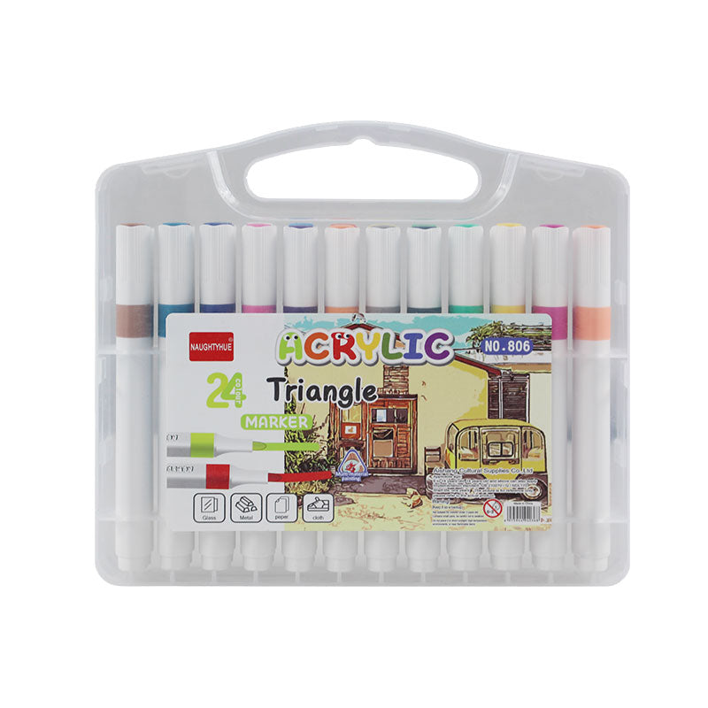 24 Color Acrylic Triangle Markers #2076