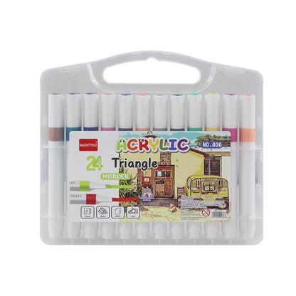 24 Color Acrylic Triangle Markers #2076