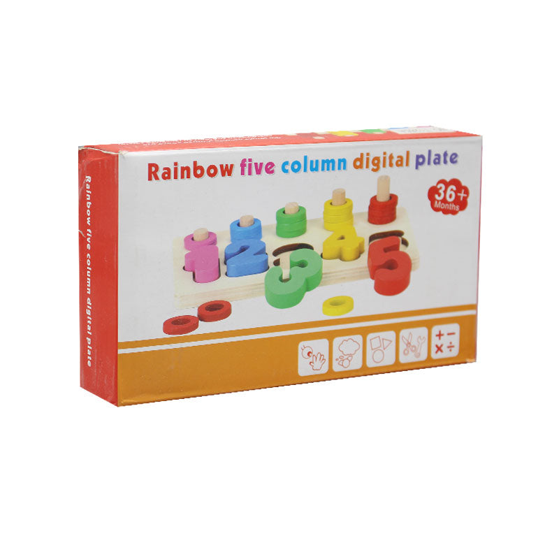 Rainbow Five Column Digital Plate Wooden