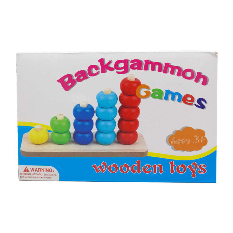 Multicolor Wooden Backgammon Game