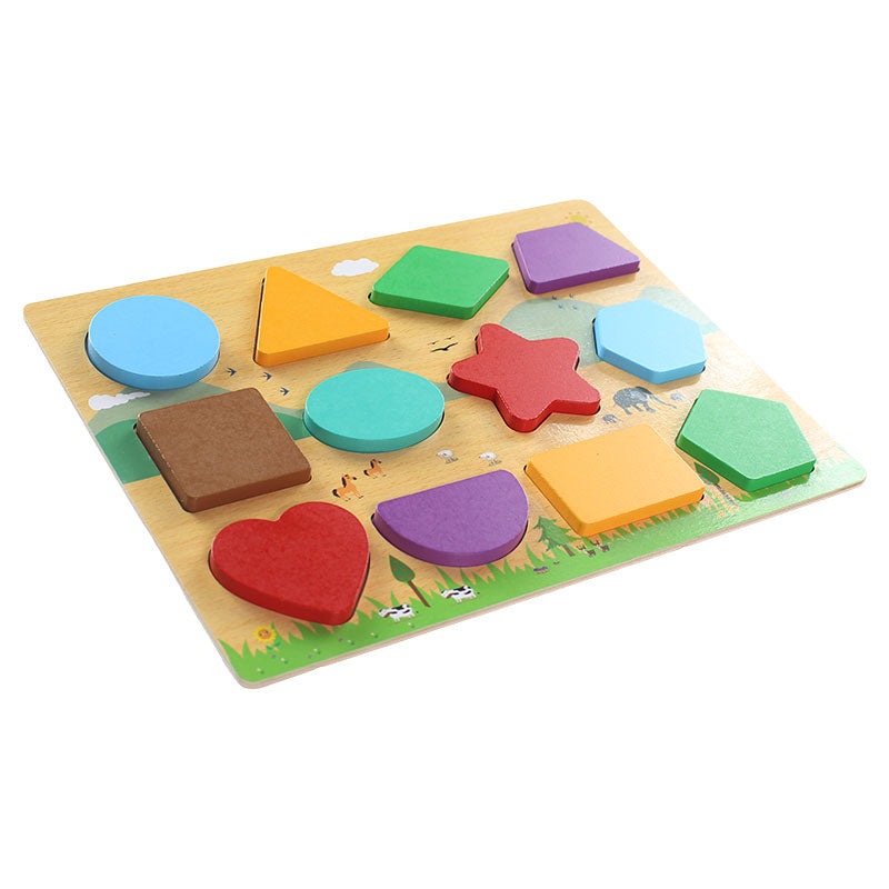 3D Wooden Shapes Learning Puzzle Board #2083