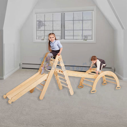 Montessori Wooden climbing Frame set 4 in 1