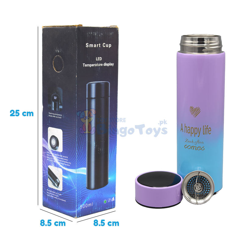 500ml Gradient Color Hot & Cold Bottle with Temperature Display