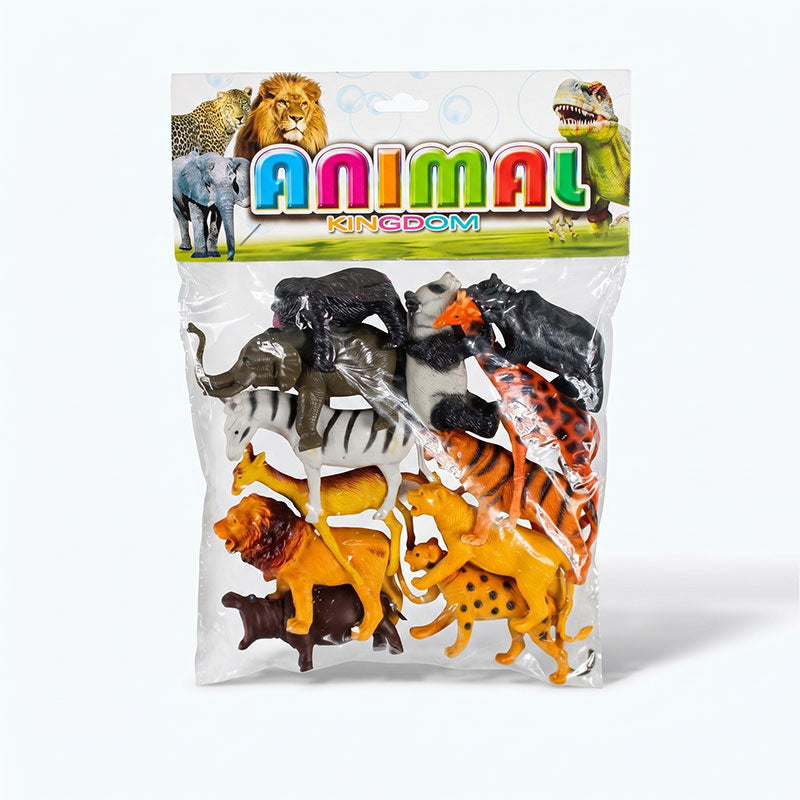 Mini Pack of 12 Safari Zoo Animals Kingdom
