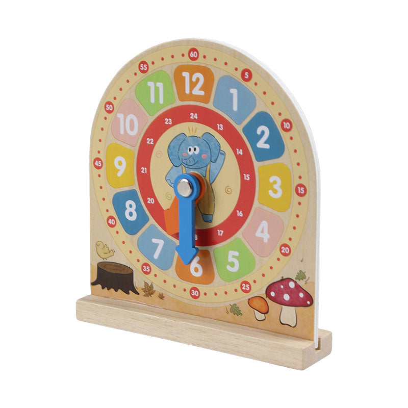 Wooden Clock Game with Double Sided Cards
